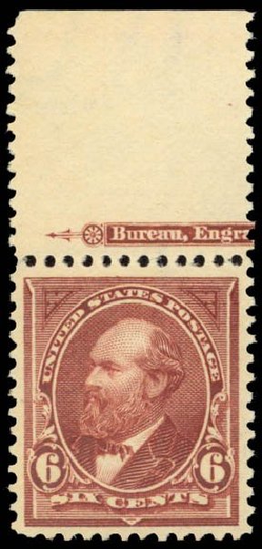 Costs of US Stamp Scott 271 - 1895 6c Garfield. Daniel Kelleher Auctions, Sep 2014, Sale 655, Lot 349