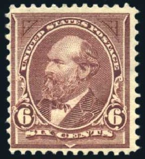 US Stamps Values Scott Catalog # 271: 1895 6c Garfield. Harmer-Schau Auction Galleries, Jul 2010, Sale 86, Lot 461