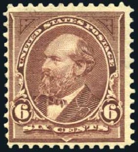 Price of US Stamp Scott Catalogue #271 - 1895 6c Garfield. Harmer-Schau Auction Galleries, May 2014, Sale 101, Lot 144