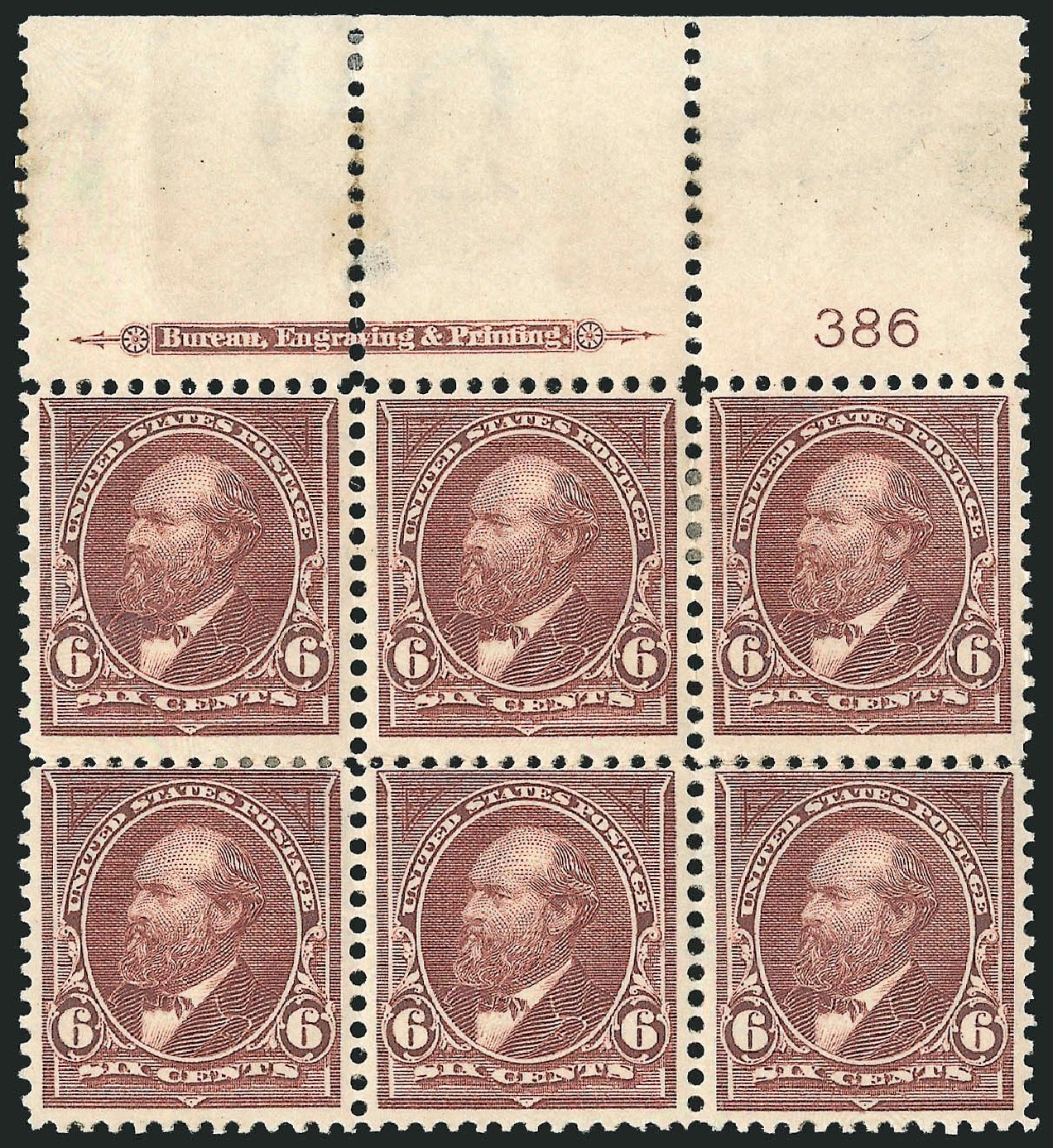 Costs of US Stamps Scott #271: 6c 1895 Garfield. Robert Siegel Auction Galleries, Nov 2014, Sale 1084, Lot 3604