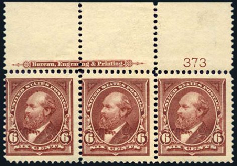 Prices of US Stamps Scott Cat. # 271 - 6c 1895 Garfield. Harmer-Schau Auction Galleries, Aug 2011, Sale 90, Lot 1413