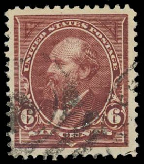 US Stamp Values Scott Cat. 271 - 6c 1895 Garfield. Daniel Kelleher Auctions, Jul 2011, Sale 625, Lot 863
