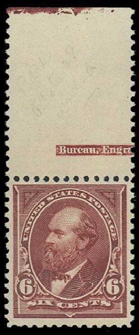 US Stamps Price Scott Catalogue 271: 6c 1895 Garfield. Daniel Kelleher Auctions, Oct 2012, Sale 632, Lot 1183