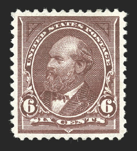 Values of US Stamp Scott Catalog #271: 6c 1895 Garfield. Spink Shreves Galleries, Jul 2012, Sale 140, Lot 193