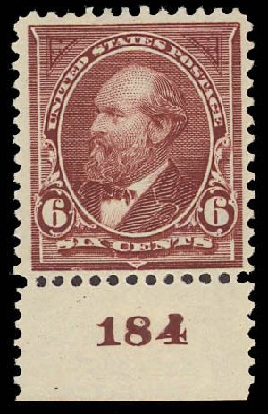 Values of US Stamp Scott Catalog # 271 - 1895 6c Garfield. Daniel Kelleher Auctions, Jun 2012, Sale 630, Lot 1616