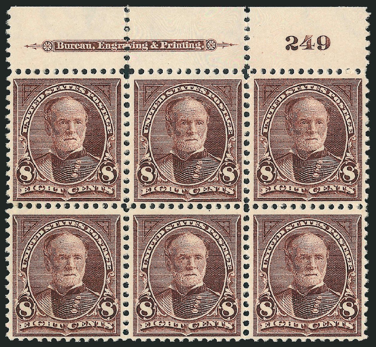US Stamp Values Scott Cat. #272 - 1895 8c Sherman. Robert Siegel Auction Galleries, Dec 2009, Sale 977, Lot 408