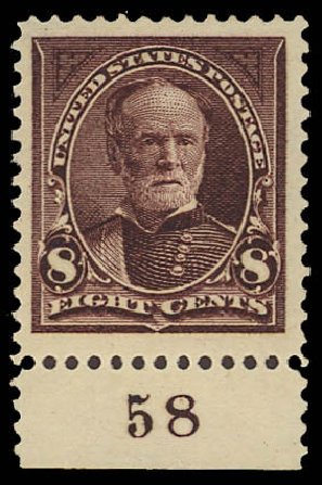 Cost of US Stamps Scott Catalogue 272: 1895 8c Sherman. Daniel Kelleher Auctions, Jun 2012, Sale 630, Lot 1619