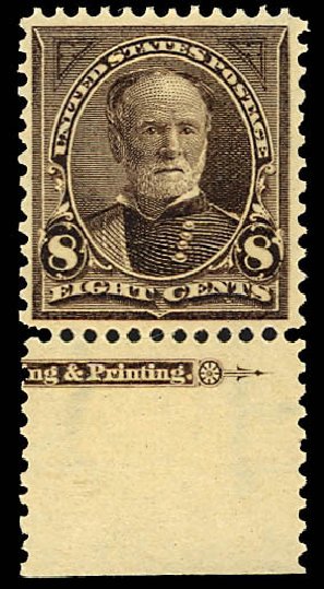 US Stamps Price Scott Cat. # 272: 1895 8c Sherman. Daniel Kelleher Auctions, Dec 2012, Sale 633, Lot 479