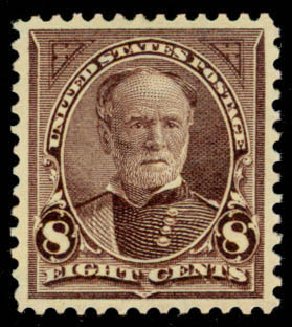 Values of US Stamps Scott Cat. # 272 - 8c 1895 Sherman. Daniel Kelleher Auctions, Mar 2013, Sale 635, Lot 389