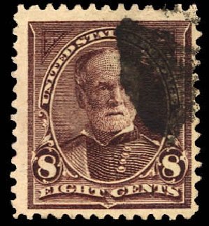 US Stamp Values Scott Cat. # 272: 1895 8c Sherman. Daniel Kelleher Auctions, Dec 2012, Sale 633, Lot 480