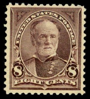 Values of US Stamps Scott Catalog 272 - 8c 1895 Sherman. Daniel Kelleher Auctions, Apr 2013, Sale 636, Lot 220