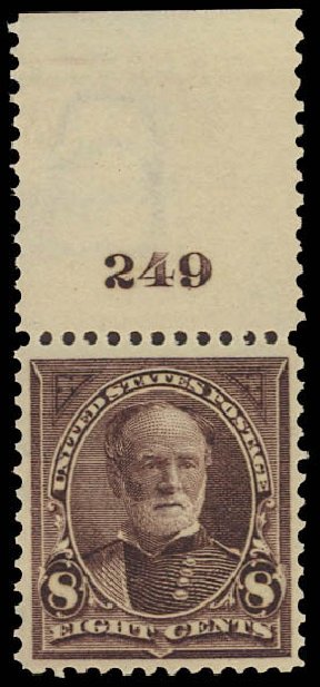 US Stamp Prices Scott #272: 1895 8c Sherman. Daniel Kelleher Auctions, Aug 2012, Sale 631, Lot 984