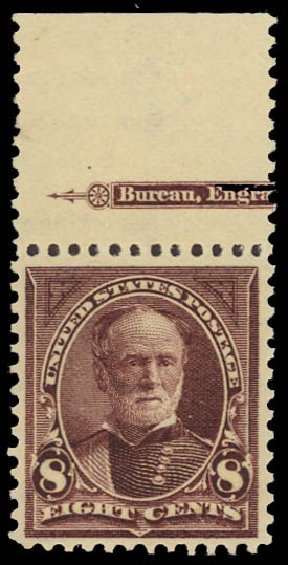 Cost of US Stamps Scott Catalog #272: 1895 8c Sherman. Daniel Kelleher Auctions, Aug 2012, Sale 631, Lot 983