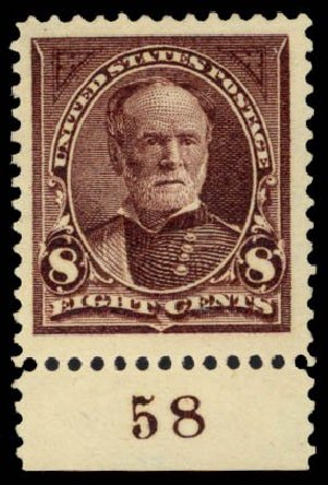 US Stamps Price Scott Cat. #272 - 1895 8c Sherman. Daniel Kelleher Auctions, May 2014, Sale 652, Lot 416