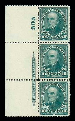 Price of US Stamp Scott Cat. 273: 10c 1895 Webster. Matthew Bennett International, Dec 2007, Sale 325, Lot 1811