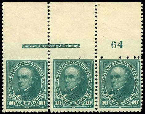 US Stamp Price Scott Catalog 273: 1895 10c Webster. Harmer-Schau Auction Galleries, Feb 2009, Sale 80, Lot 1231