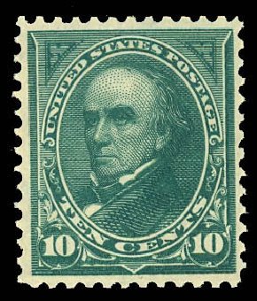 US Stamps Value Scott # 273 - 10c 1895 Webster. Daniel Kelleher Auctions, Dec 2012, Sale 633, Lot 481