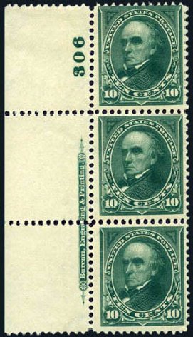 Value of US Stamps Scott 273: 10c 1895 Webster. Harmer-Schau Auction Galleries, Aug 2011, Sale 90, Lot 1414