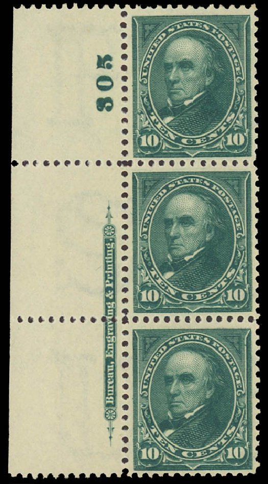 Prices of US Stamps Scott Catalog #273: 10c 1895 Webster. Daniel Kelleher Auctions, Jun 2012, Sale 630, Lot 1624