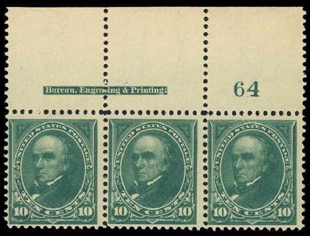 Price of US Stamp Scott Cat. # 273: 1895 10c Webster. Daniel Kelleher Auctions, Oct 2011, Sale 626, Lot 265