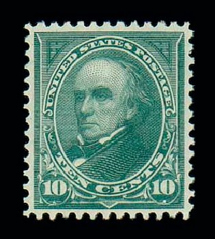 Cost of US Stamp Scott Catalog 273 - 1895 10c Webster. Matthew Bennett International, Jun 2007, Sale 319, Lot 1292
