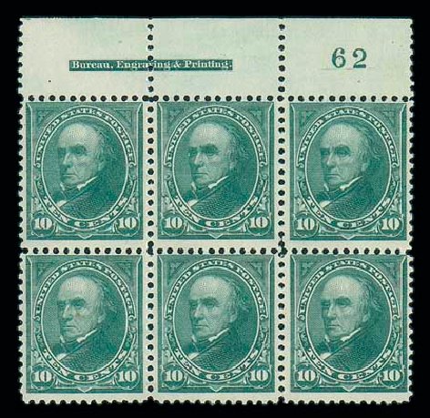 US Stamp Values Scott Cat. #273 - 1895 10c Webster. Matthew Bennett International, Dec 2007, Sale 325, Lot 1812