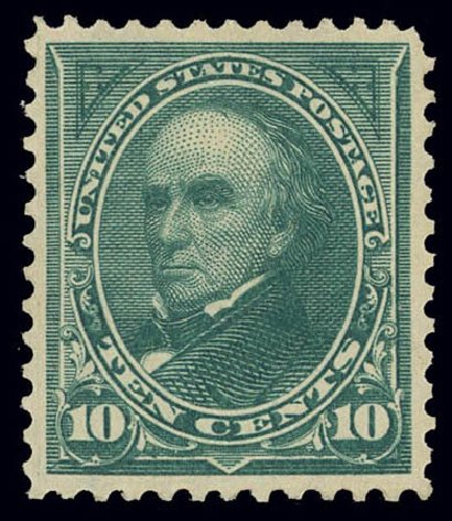US Stamps Prices Scott Catalog 273: 10c 1895 Webster. Daniel Kelleher Auctions, Feb 2013, Sale 634, Lot 183