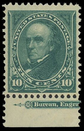 Cost of US Stamp Scott Catalogue 273 - 1895 10c Webster. Daniel Kelleher Auctions, Oct 2012, Sale 632, Lot 1186