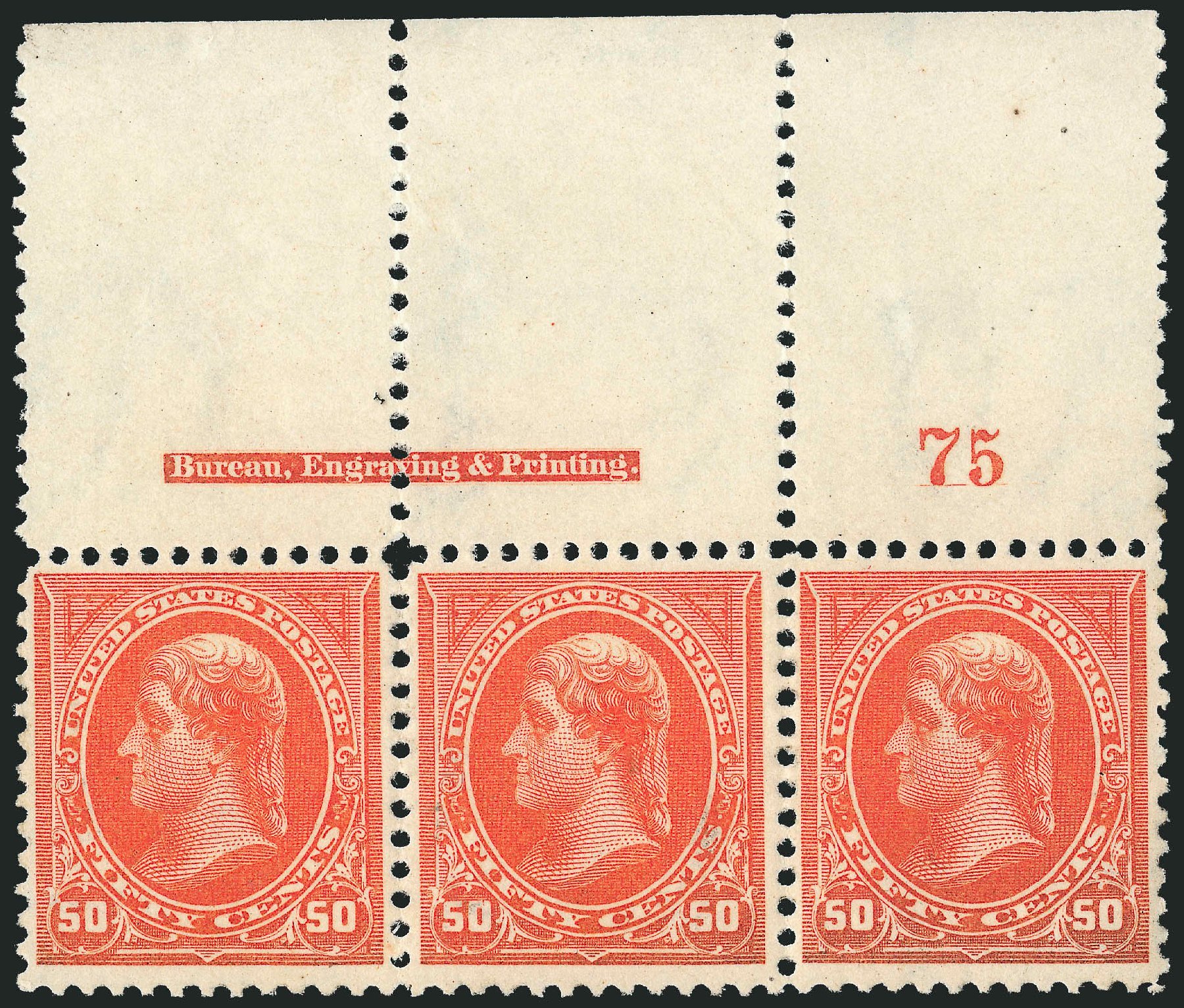 US Stamps Value Scott Catalog # 275: 1895 50c Jefferson. Robert Siegel Auction Galleries, Nov 2013, Sale 1061, Lot 3765