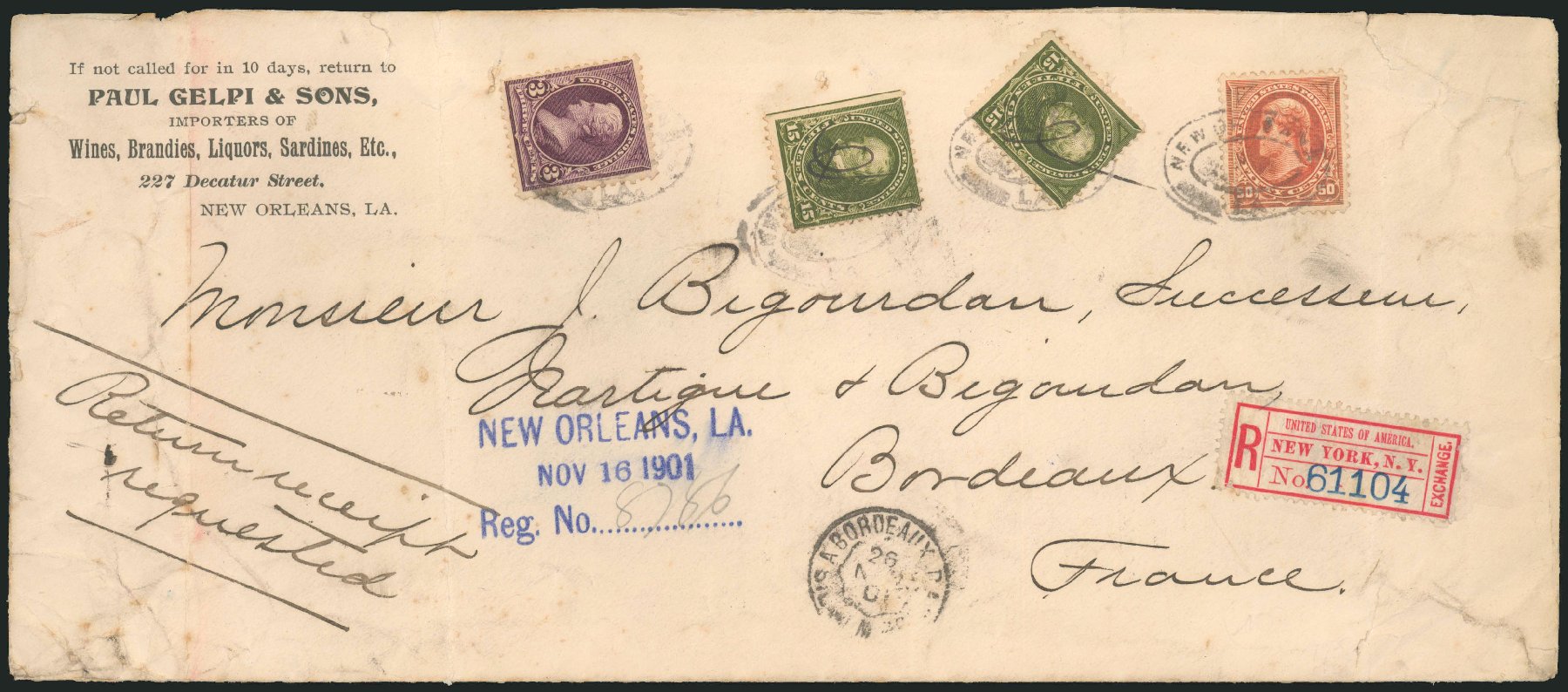 Costs of US Stamp Scott Catalogue 275: 50c 1895 Jefferson. Robert Siegel Auction Galleries, Dec 2009, Sale 977, Lot 565