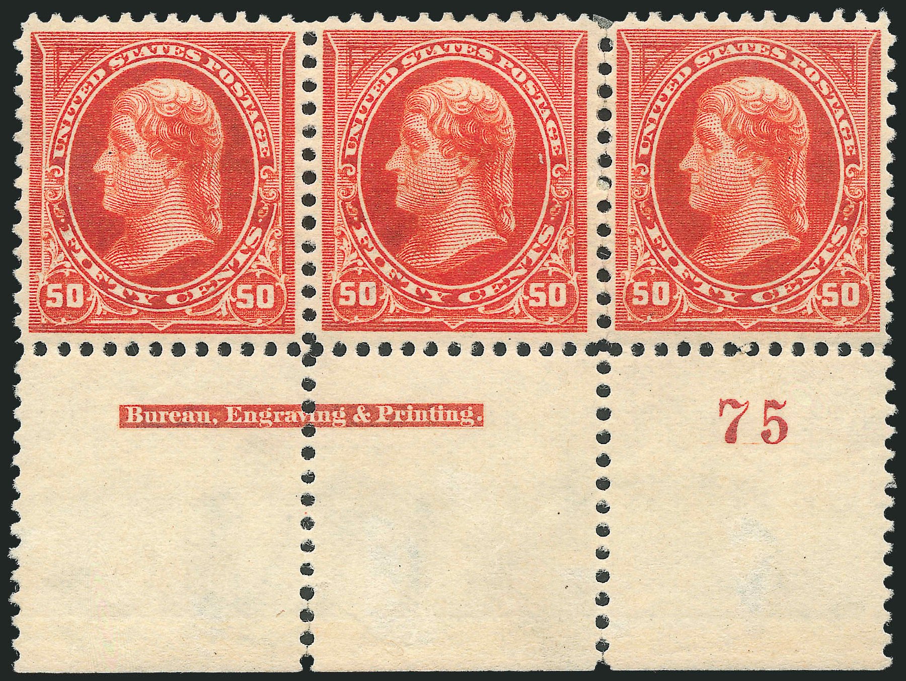 US Stamp Values Scott Cat. # 275: 50c 1895 Jefferson. Robert Siegel Auction Galleries, Dec 2011, Sale 1017, Lot 686