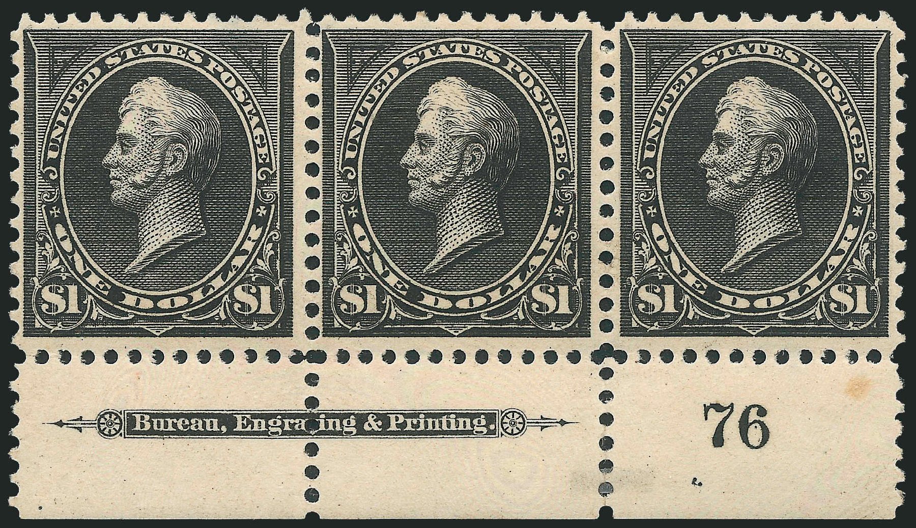 Values of US Stamp Scott 276: 1895 US$1.00 Perry. Robert Siegel Auction Galleries, Dec 2011, Sale 1017, Lot 689