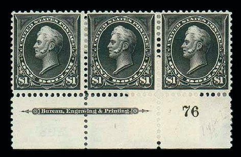 Costs of US Stamp Scott # 276 - 1895 US$1.00 Perry. Matthew Bennett International, Dec 2007, Sale 325, Lot 1820