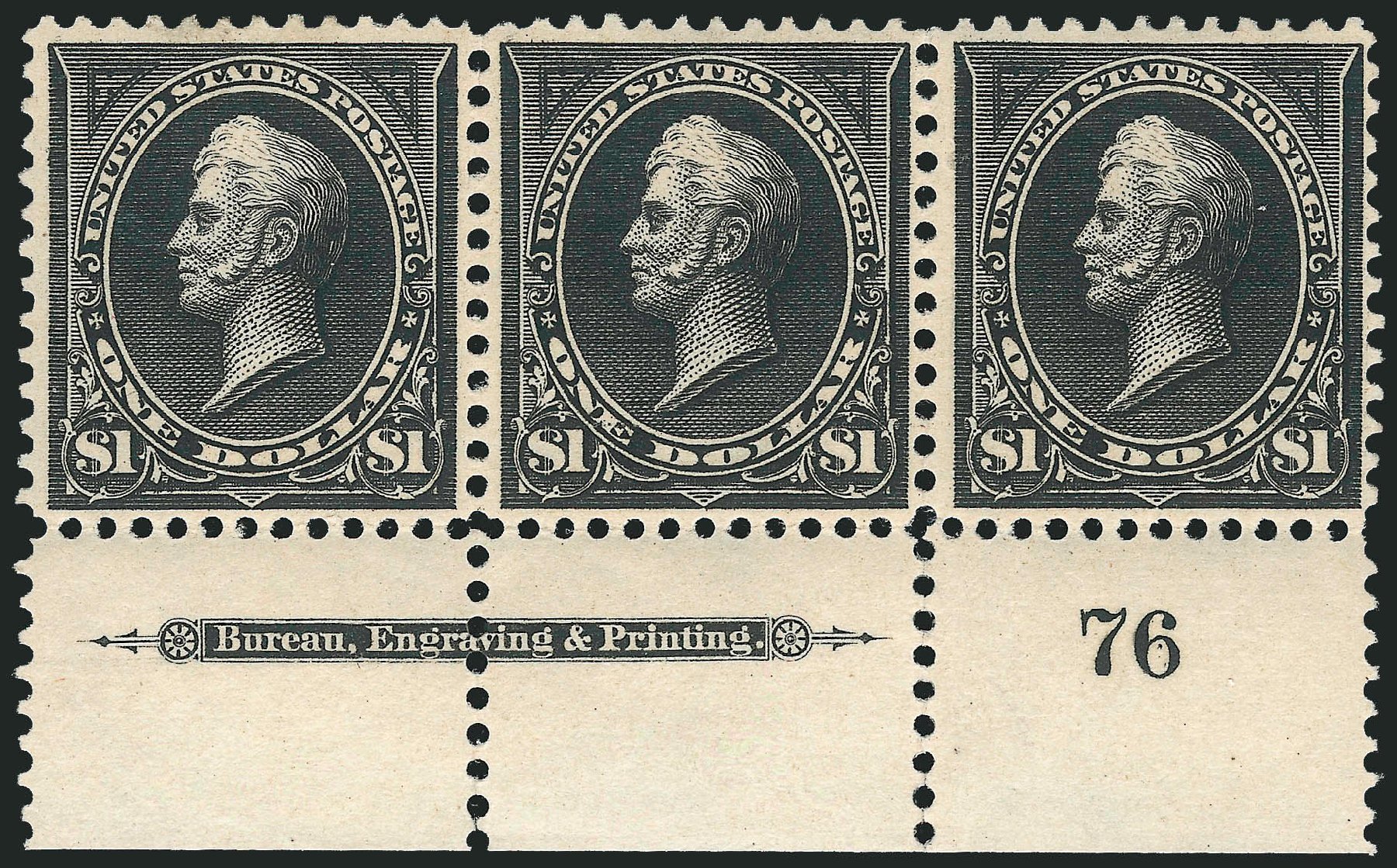 US Stamps Prices Scott Catalog 276: 1895 US$1.00 Perry. Robert Siegel Auction Galleries, Mar 2014, Sale 1067, Lot 1280