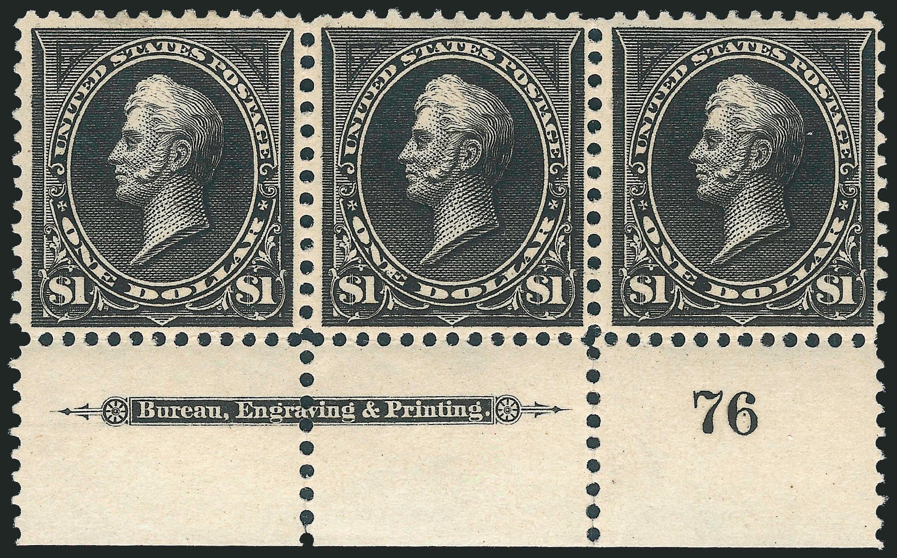 Prices of US Stamp Scott Cat. 276: 1895 US$1.00 Perry. Robert Siegel Auction Galleries, Mar 2013, Sale 1040, Lot 1585