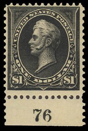 Costs of US Stamp Scott Catalog #276A: US$1.00 1895 Perry. Daniel Kelleher Auctions, Jun 2012, Sale 630, Lot 1633