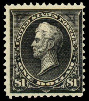 US Stamps Value Scott Catalogue 276A: US$1.00 1895 Perry. Daniel Kelleher Auctions, Dec 2013, Sale 640, Lot 236