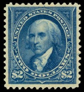US Stamp Value Scott Catalog 277: US$2.00 1895 Madison. Daniel Kelleher Auctions, Sep 2013, Sale 639, Lot 3367