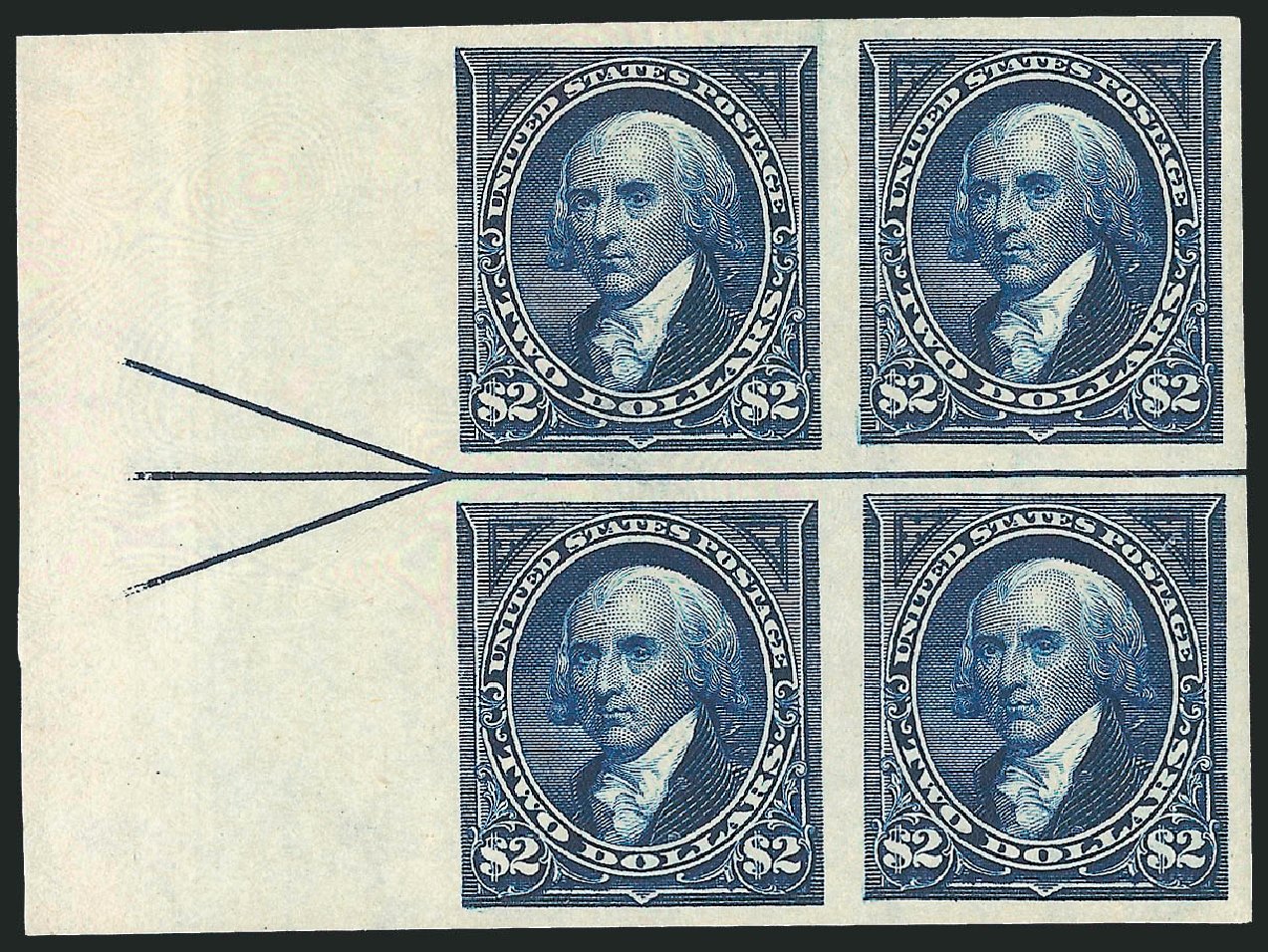 Value of US Stamps Scott Catalog #277: 1895 US$2.00 Madison. Robert Siegel Auction Galleries, Dec 2010, Sale 1000, Lot 1148