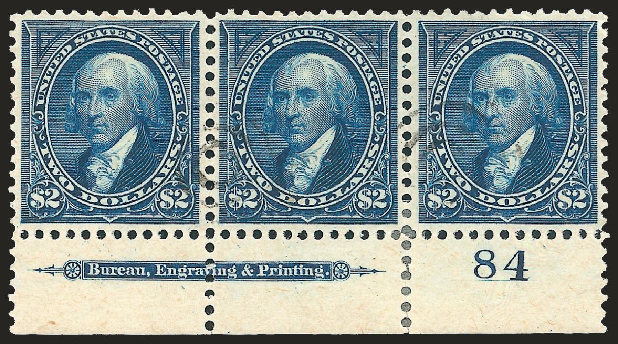 Value of US Stamp Scott Catalogue #277 - 1895 US$2.00 Madison. Robert Siegel Auction Galleries, Dec 2009, Sale 977, Lot 448