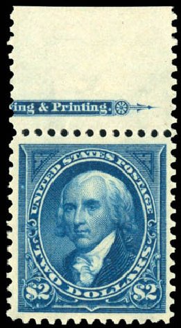 Values of US Stamp Scott Catalogue 277 - 1895 US$2.00 Madison. Matthew Bennett International, Dec 2008, Sale 330, Lot 1719