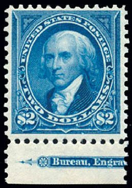Values of US Stamp Scott Cat. #277: US$2.00 1895 Madison. Schuyler J. Rumsey Philatelic Auctions, Apr 2015, Sale 60, Lot 2271