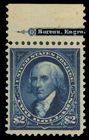 Values of US Stamp Scott Catalogue #277 - 1895 US$2.00 Madison. Daniel Kelleher Auctions, Aug 2012, Sale 631, Lot 992