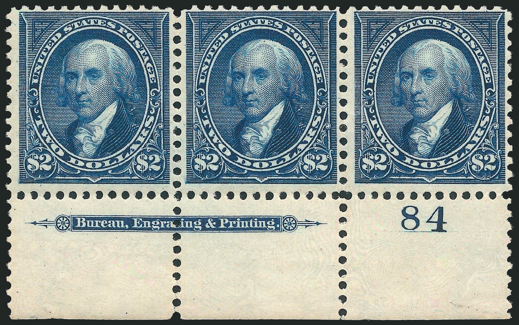 Value of US Stamps Scott Catalog # 277: 1895 US$2.00 Madison. Robert Siegel Auction Galleries, Dec 2011, Sale 1017, Lot 693