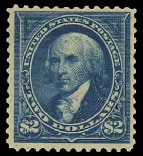 US Stamps Values Scott Catalogue # 277 - US$2.00 1895 Madison. Daniel Kelleher Auctions, Jul 2011, Sale 625, Lot 866