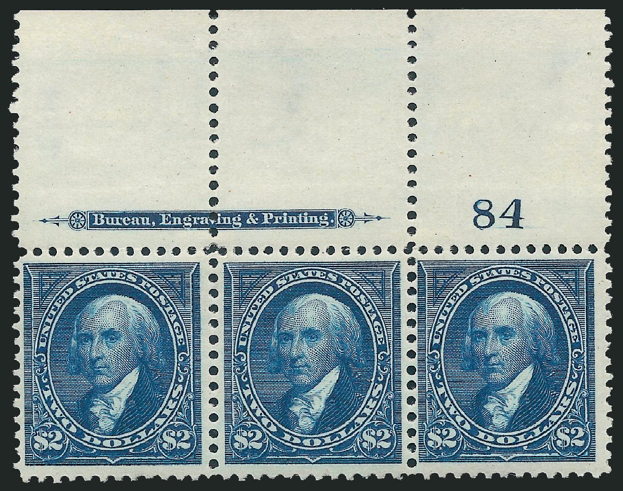 US Stamps Prices Scott Cat. 277: US$2.00 1895 Madison. Robert Siegel Auction Galleries, Dec 2009, Sale 977, Lot 446