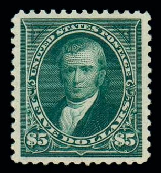 US Stamps Price Scott Cat. #278 - US$5.00 1895 Marshall. Matthew Bennett International, Oct 2007, Sale 322, Lot 2127