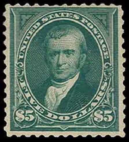 US Stamps Price Scott Cat. 278 - 1895 US$5.00 Marshall. H.R. Harmer, Nov 2013, Sale 3004, Lot 1197