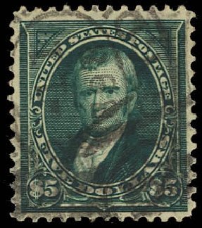 Costs of US Stamps Scott Cat. # 278 - 1895 US$5.00 Marshall. Daniel Kelleher Auctions, Aug 2012, Sale 631, Lot 997