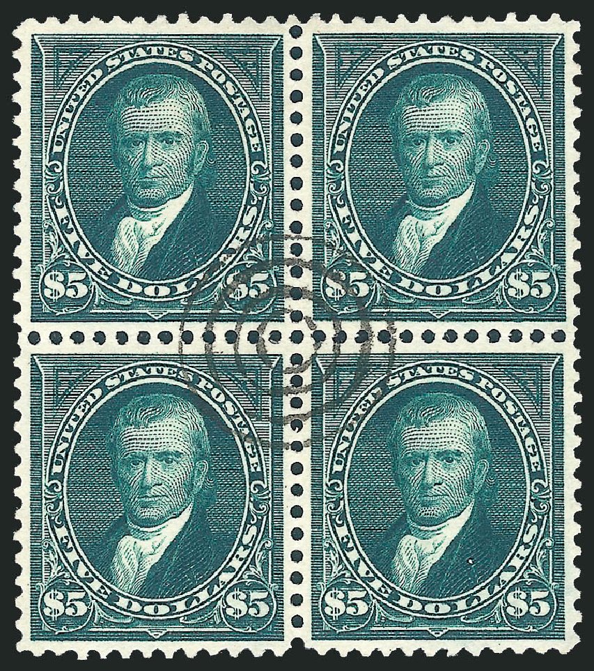 US Stamp Price Scott Cat. # 278 - 1895 US$5.00 Marshall. Robert Siegel Auction Galleries, Jun 2012, Sale 1025, Lot 197